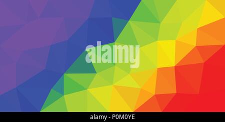 Rainbow Flag, low poly vector gradient texture. Colorful polygonal illustration, good as a cell phone, marketing material, or website background. All  Stock Vector