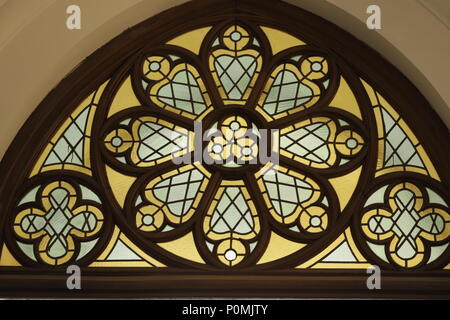 stained glass windows in a church Stock Photo