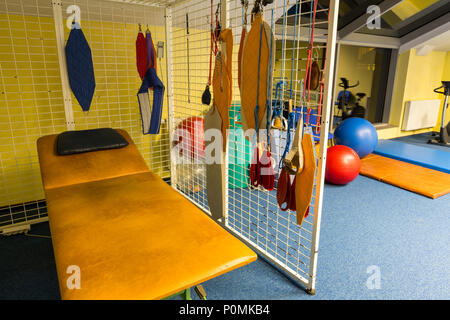 WISLA, POLAND - OCTOBER 23, 2105: Gym and fitness room at the rehabilitation center for the disabled in Wisla, Poland Stock Photo