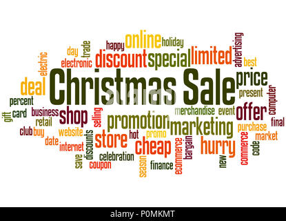 Christmas Sale word cloud concept on white background. Stock Photo