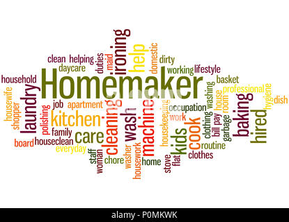 Homemaker word cloud concept on white background. Stock Photo