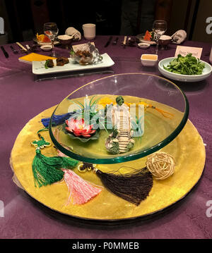 Yangzhou, Jiangsu, China.  Table Decoration for Lunch. Stock Photo