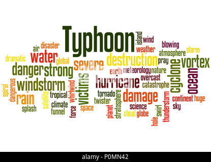 Typhoon, word cloud concept on white background. Stock Photo