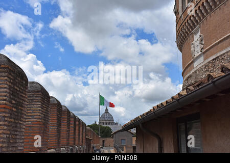 Rome, 17 May 2018, Reportage from S. Angel Castle. External and internal. Details of the walls. Stock Photo