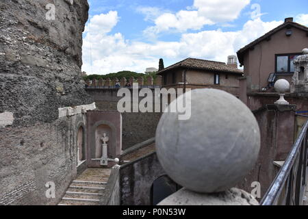 Rome, 17 May 2018, Reportage from S. Angel Castle. External and internal. External architectures. Stock Photo