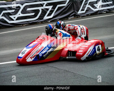 Number 4, Alan Founds / Jake Lowther, sidecar rider and passenger, Isle ...