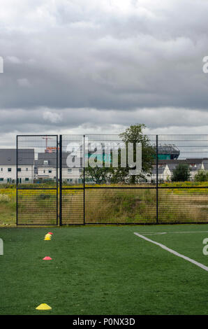 GLASGOW, SCOTLAND - AUGUST 30th 2015: Training equipment about to be used at a youth match. Stock Photo