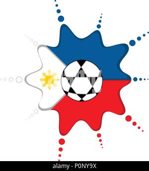 Soccer ball on a Philippine emblem Stock Vector