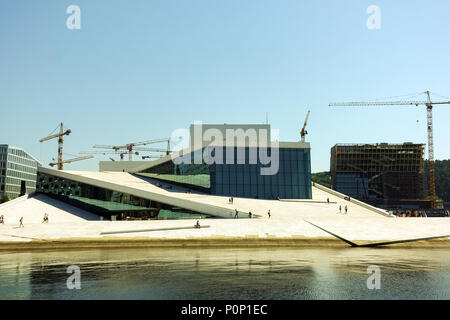 Norway, Oslo - MAY 29, 2018: Photo of Oslo Opera House in summer, Norway. Daylight shot. Stock Photo
