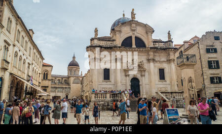 The baroque Church of St. Blaise in Dubrovnik in Croatia Stock Photo