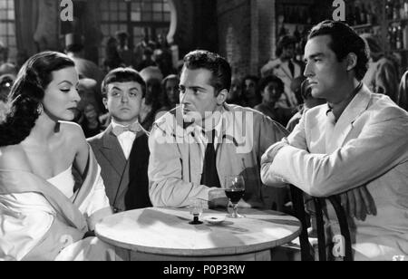 Original Film Title: LA CORONA NEGRA.  English Title: BLACK CROWN.  Film Director: LUIS SASLAVSKY.  Year: 1951.  Stars: PIERAL; VITTORIO GASSMAN; ROSSANO BRAZZI; MARIA FELIX. Credit: SUEVIA FILMS-CESAREO GONZALEZ/GUION  PROD. CINEMATOGRAFICAS/ / Album Stock Photo