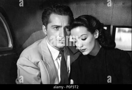 Original Film Title: LA CORONA NEGRA.  English Title: BLACK CROWN.  Film Director: LUIS SASLAVSKY.  Year: 1951.  Stars: ROSSANO BRAZZI; MARIA FELIX. Credit: SUEVIA FILMS-CESAREO GONZALEZ/GUION  PROD. CINEMATOGRAFICAS/ / Album Stock Photo