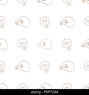 Seamless abstract light bulb illustrations background. Cartoon style vector graphic. Stock Vector
