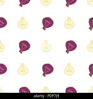 Seamless abstract light bulb illustrations background. Cartoon style vector graphic. Stock Vector