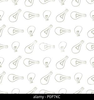 Seamless abstract light bulb illustrations background. Cartoon style vector graphic. Stock Vector