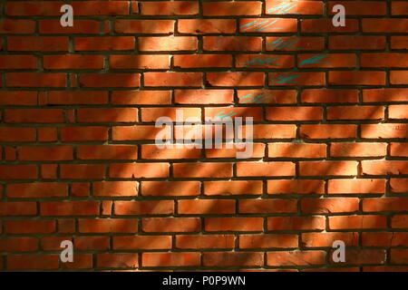 Wall made of red bricks. Stock Photo