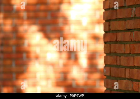 Wall made of red bricks. Stock Photo