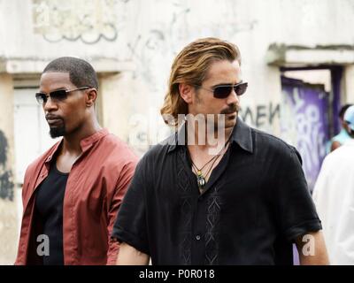 Colin Farrell And Jamie Foxx On Location Filming Miami Vice, Miami, FL ...