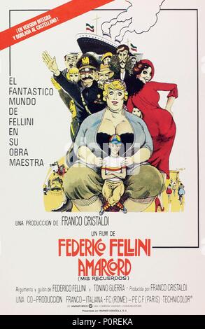 Original Film Title: AMARCORD.  English Title: AMARCORD.  Film Director: FEDERICO FELLINI.  Year: 1973. Credit: F.C. ROME/P.E.C.F.PARIS / Album