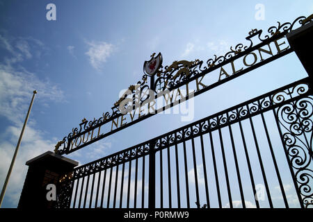 Shankly Gates Anfield Stadium Liverpool England UK Stock Photo