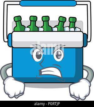 Angry freezer bag mascot cartoon Stock Vector