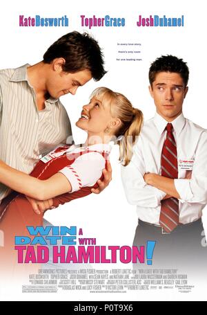 Original Film Title: WIN A DATE WITH TAD HAMILTON.  English Title: WIN A DATE WITH TAD HAMILTON.  Film Director: ROBERT LUKETIC.  Year: 2004.  Stars: JOSH DUHAMEL; TOPHER GRACE; KATE BOSWORTH. Credit: DREAMWORKS / Album Stock Photo