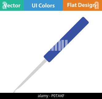Crochet hook icon. Flat color design. Vector illustration. Stock Vector