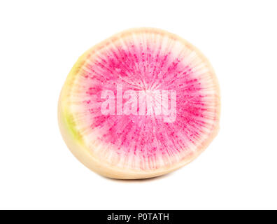 Juicy half of watermelon radish isolated on white background Stock Photo