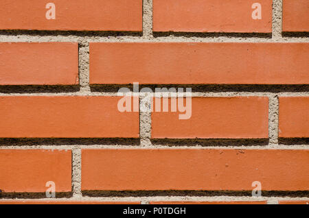 Red new brick wall pattern background. Front or top view. Stock Photo