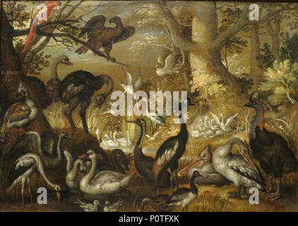 'Landscape with Birds' by Roelant Savery, Dayton Art Institute. Stock Photo