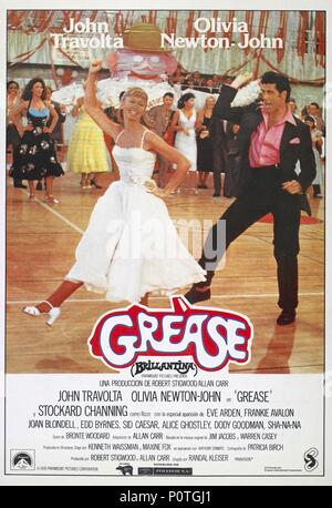GREASE Poster for the 1978 Paramount Pictures film with Olivia Newton ...
