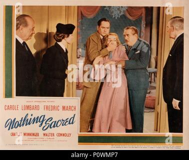 Original Film Title: NOTHING SACRED.  English Title: NOTHING SACRED.  Film Director: WILLIAM A. WELLMAN.  Year: 1937.  Stars: FREDRIC MARCH; CAROLE LOMBARD. Credit: SELZNICK/UNITED ARTISTS / Album Stock Photo