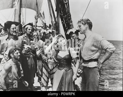 Original Film Title: THE CRIMSON PIRATE.  English Title: THE CRIMSON PIRATE.  Film Director: ROBERT SIODMAK.  Year: 1952.  Stars: BURT LANCASTER; EVA BARTOK; NICK CRAVAT. Credit: WARNER BROTHERS / Album Stock Photo