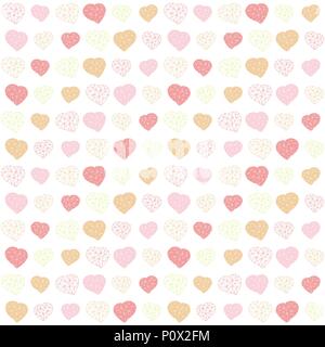 Low-poly polygonal background. Valentine's Day. Seamless pattern with geometric hearts. Holiday template. Abstract texture made of triangles. Outline. Stock Vector