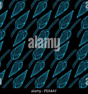 Abstract floral pattern. Seamless. Lotos buds. Floral motif. Contrast web page background. Endless texture. For decoration or printing on fabric. Patt Stock Vector