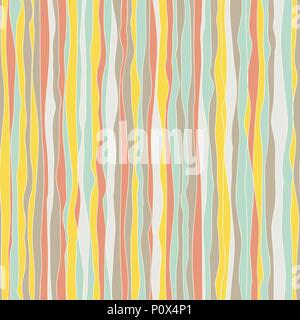 Wavy lines and ribbons. Seamless pattern. Abstract background. Vertical colorful backdrop. Endless texture. For decoration or web page bg. Stock Vector
