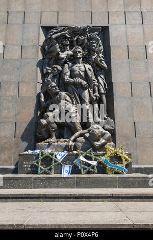 The Ghetto Heroes Monument commemorates the Warsaw Jewish Ghetto Uprising of 1943, Poland. Stock Photo