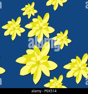 Floral Magnolia pattern, texture with flowers. Yellow flowers pattern. Seamless texture. Vector illustration. Plain backdrop for decoration, wallpaper Stock Vector