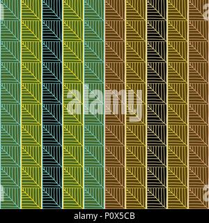 Traditional African Ornamental Pattern. Stylized Seamless texture with triangles or Tree Leaves. Warm Orange Green and Brown African Pattern for decor Stock Vector