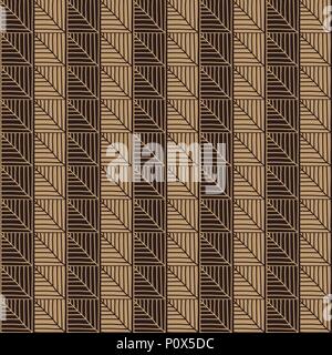 Traditional African Ornamental Pattern. Stylized Seamless texture with triangles or Tree Leaves. Warm Yellow and Brown African Stripped Pattern for de Stock Vector