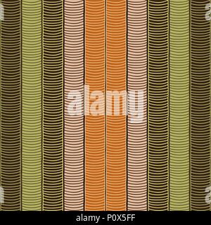 Traditional African Ornamental Pattern. Stylized Seamless texture with waves. Symmetrical Orange and Green African Pattern for decoration or backgroun Stock Vector