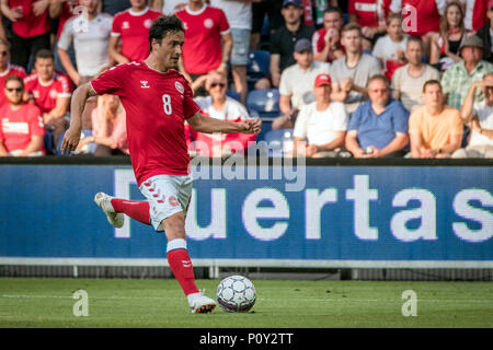 Denmark, Brøndby - June 09, 2018. Thomas Delaney (8) of Denmark seen during the football friendly between Denmark and Mexico at Brøndby Stadion. (Photo credit: Gonzales Photo - Kim M. Leland). Credit: Gonzales Photo/Alamy Live News Stock Photo
