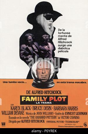 Original Film Title: FAMILY PLOT.  English Title: FAMILY PLOT.  Film Director: ALFRED HITCHCOCK.  Year: 1976. Credit: UNIVERSAL PICTURES / Album Stock Photo