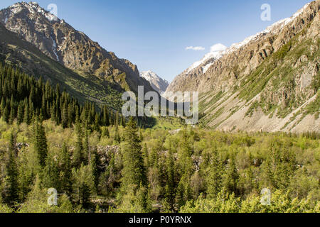 View in Ala Archa National Park, near Bishkek, Kyrgyzstan Stock Photo