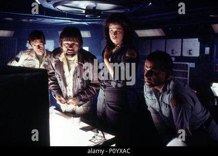 Original Film Title: ALIEN.  English Title: ALIEN.  Film Director: RIDLEY SCOTT.  Year: 1979.  Stars: JOHN HURT; SIGOURNEY WEAVER; TOM SKERRITT; IAN HOLM. Credit: 20TH CENTURY FOX / Album Stock Photo