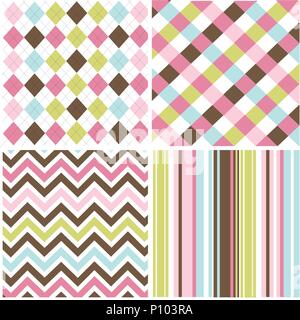 Patterns with fabric texture Stock Vector