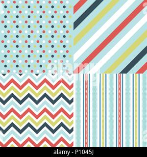 Seamless patterns with fabric texture Stock Vector