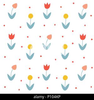 Seamless floral pattern with tulips Stock Vector