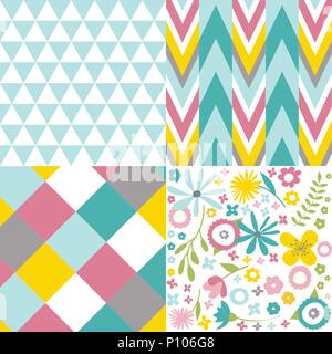 Set of seamless patterns Stock Vector