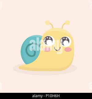 Cute snail cartoon vector isolated on pastel background Stock Vector ...